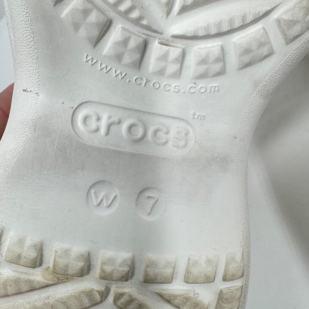 Crocs Classic Bae White Platform Size 7 Clogs Rubber Chunky Clogs - Picture 8 of 14